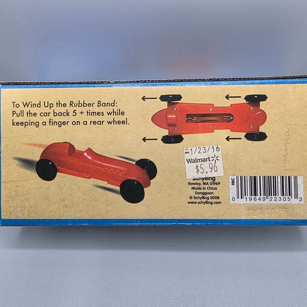 RUBBER BAND RACE CAR  Wheel Sprint Indy Racer Plastic Wind-Up Toy Schylling - Picture 3 of 13